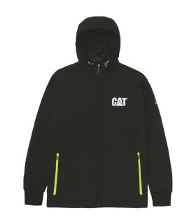 BLOUSON TECH HYBRID NOIR VERT FLUO