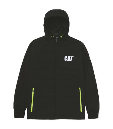 BLOUSON TECH HYBRID NOIR VERT FLUO