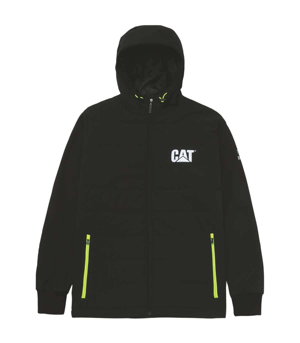 BLOUSON TECH HYBRID NOIR VERT FLUO