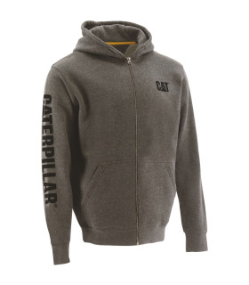 SWEAT DE TRAVAIL ZIPPÉ À CAPUCHE BANNER GRIS
