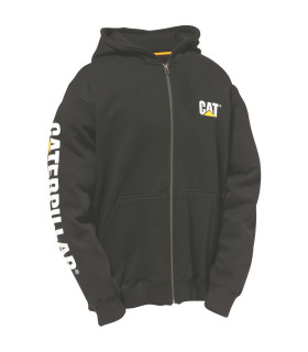SWEAT DE TRAVAIL ZIPPÉ À CAPUCHE BANNER NOIR
