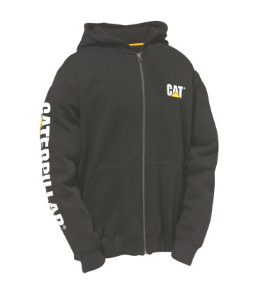 SWEAT DE TRAVAIL ZIPPÉ À CAPUCHE BANNER NOIR
