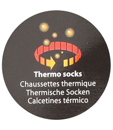 LOT DE 2 PAIRES CHAUSSETTES THERMO HIVER HOMME NOIR