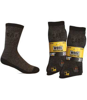 LOT DE 2 PAIRES CHAUSSETTES THERMO HIVER HOMME NOIR